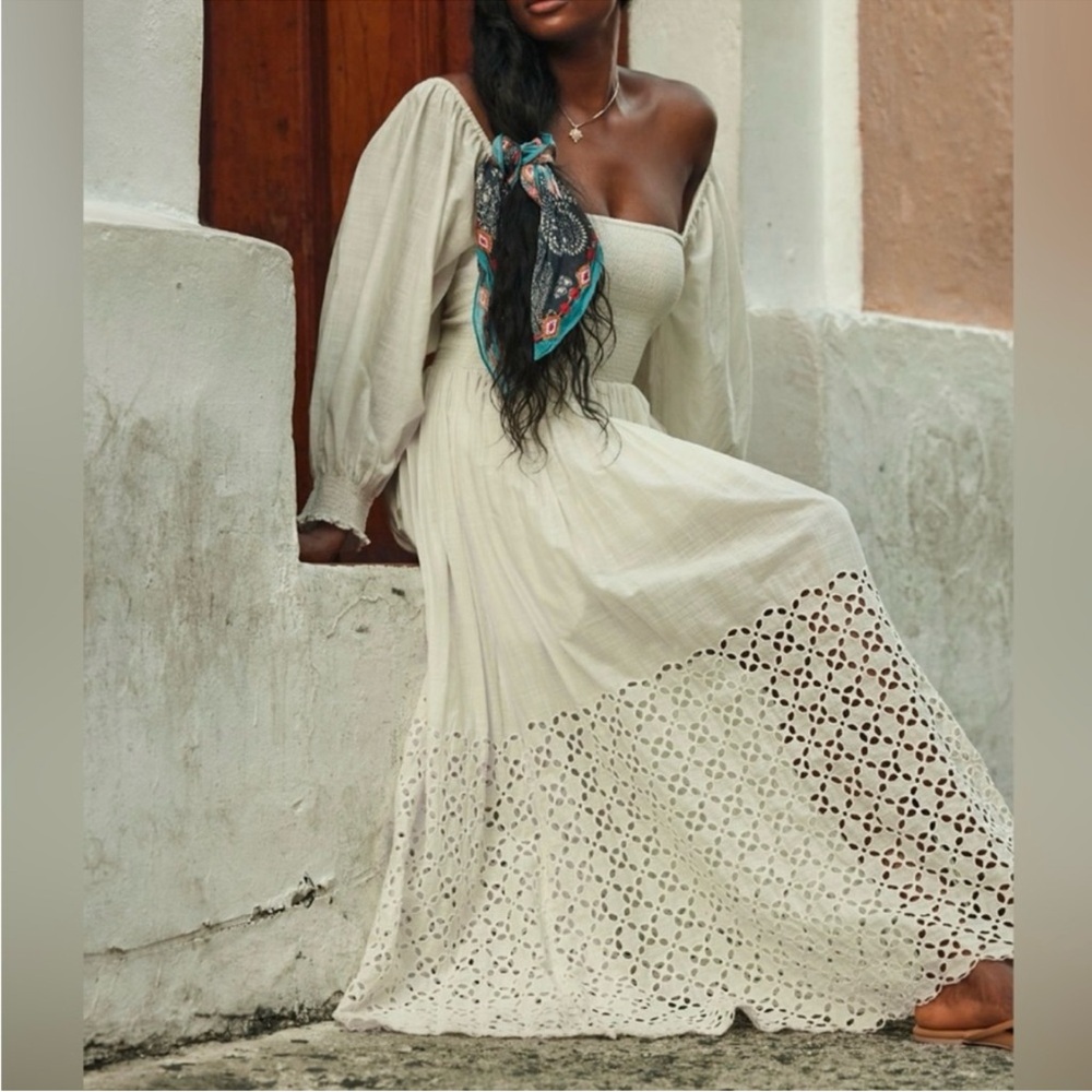 Free People Cream Perfect Storm Midi Dress - Picture 9 of 10